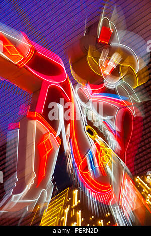 Erhöhten Blick auf Casinos am Strip, Las Vegas, Nevada, USA Stockfoto