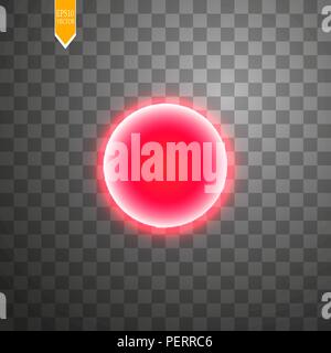 Roter runder Rahmen. Shining circle Banner. Auf schwarz transparenten Hintergrund isoliert. Vector Illustration Stock Vektor
