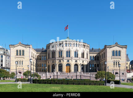 Dem norwegischen Parlament (Stortinget), Oslo, Norwegen Stockfoto