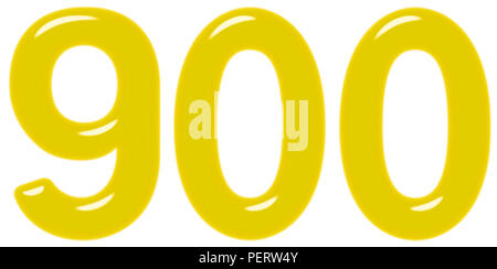 Ziffer 900 neunhundert, isoliert auf weißem Hintergrund, 3d render Stockfoto