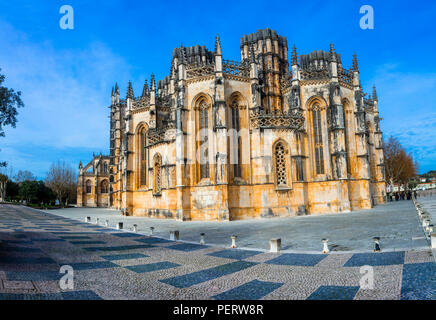 Wahrzeichen von Portugal, Batalha Kathedrale. Stockfoto