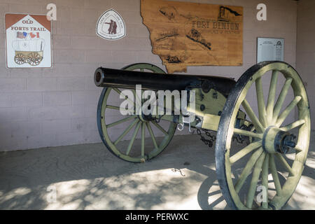 Historische Markierungen in Fort Benton, Montana, USA Stockfoto