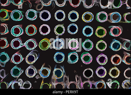 Zusammenfassung Hintergrund Künstler tools Färbung Stifte in vielen Schattierungen von oben in Schwarz und Farben gesehen Stockfoto