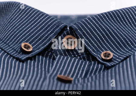 Melange-optik Denim Style feine Sachen weichen Material, Kragen mit Tasten Stockfoto