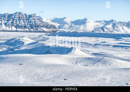 Berge hinter Jokularson, Island Stockfoto