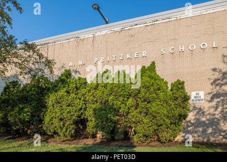 Zeit Pritzker Volksschule - Chicago Public Schools Stockfoto