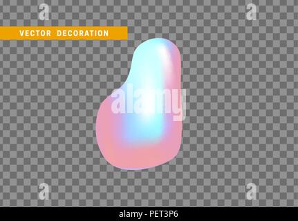 Form Flüssigkeit fällt mit bunten Farbverlauf. Abstrakte 3D-Flüssigkeit. Stock Vektor