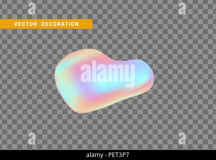 Form Flüssigkeit fällt mit bunten Farbverlauf. Abstrakte 3D-Flüssigkeit. Stock Vektor
