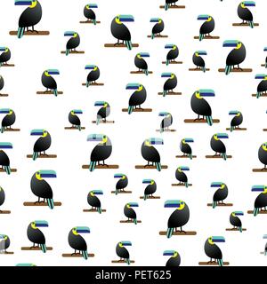 Vector Illustration. Nahtlose Muster. Der Tropican Thema ist die Toucan Vogel Stock Vektor