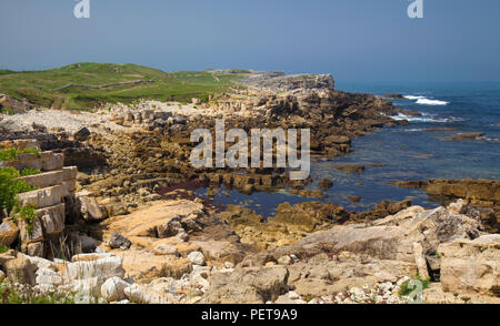 Kantabrien, Küstenlandschaft um zwischen Santander und Maruca, Variante eines Teils des Camino de Santiago Stockfoto