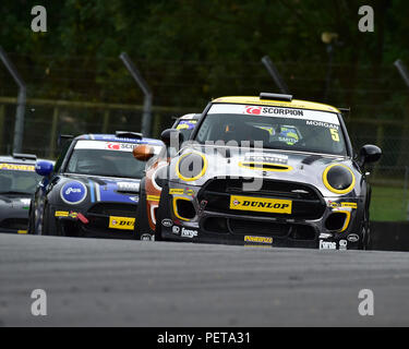 Alex Morgan, Mini JCW F56, Mini Challenge, DTM-Rennen treffen, Deutsche Tourenwagen Masters, Grand Prix Circuit, Brands Hatch, Kent, England, 11. 12. Stockfoto