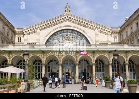 Paris Gare de l'Est - Äußere der Bahnhof Gare de l'Est in Paris, Frankreich, Europa. Stockfoto