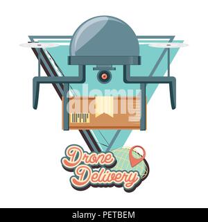 Drone Lieferservice mit Box Vector Illustration Design Stock Vektor