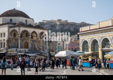 Monastiraki Platz im Zentrum von Athen Stockfoto