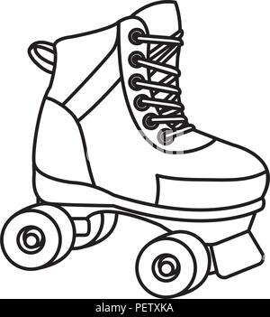 Line Roller Skate fun Art Style Stock Vektor