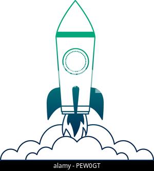 Rocket Launch Start cartoon Bild Stock Vektor