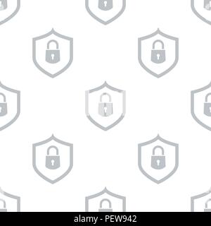 Vektor Cyber Attack Sicherheit muster Nahtlose mit Schild und die Tastensperre. Stock Vektor
