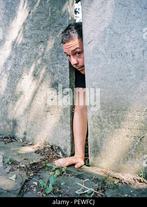 Portrait des Musikers Baxter Dury (Sohn von Ian Dury) in Hampstead, London Am 15. Juli 2005 fotografiert. Stockfoto