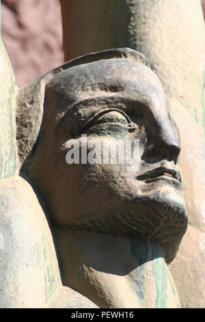 Im Art déco-Stil Skulptur, die Zahlen der Republik von Oskar J. W. Hansen, Denkmal der Widmung auf der Nevada Seite der Hoover Dam, Nevada, USA Stockfoto