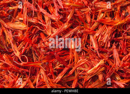 Nahaufnahme von safranfäden Hintergrund Stockfoto