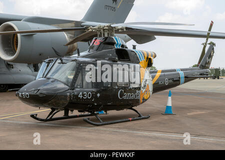 FAIRFORD, ENGLAND - May 13, 2018: Bell CH-146 Griffon Helikopter der Kanadischen Streitkräfte an RAF Fairford Airbase. Stockfoto