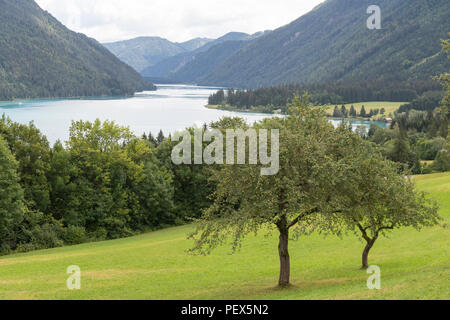 Einen herrlichen Blick auf die Natur in Weissensee, Kärnten Österreich Stockfoto