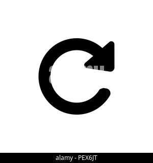 Symbol aktualisieren. Symbol zum Aktualisieren, schwarz auf weißem Hintergrund Stock Vektor