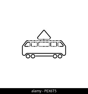 Straßenbahn-Symbol. Vector Illustration schwarz auf weißem Hintergrund Stock Vektor