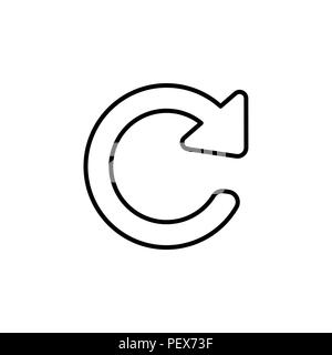 Laden Symbol Leitung. Symbol zum Aktualisieren, schwarz auf weißem Hintergrund Stock Vektor
