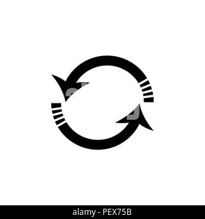 Rotation Pfeile Symbol Vektor-illustration schwarz auf weißem Hintergrund Stock Vektor
