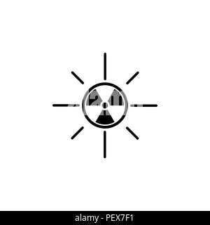Sonnenstrahlung Symbol. Blauen Sonnenstrahlen schwarz auf weißem Hintergrund Stock Vektor