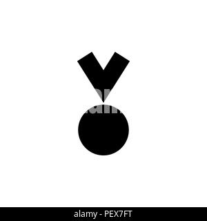 Medaille Symbol in trendigem Schwarz auf weißem Hintergrund Stock Vektor