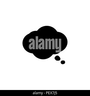 Cloud denken Symbol schwarz auf weißem Hintergrund Stock Vektor
