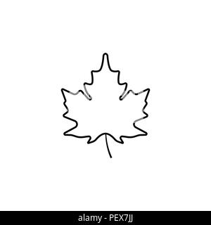 Maple Leaf Symbol schwarz auf weißem Hintergrund Stock Vektor