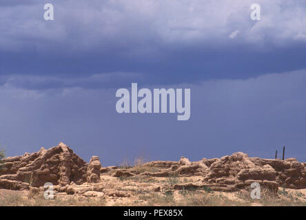 Kuaua Pueblo (Tiguex), Coronado Campingplatz, Coronado State Park, Bernalillo, New Mexico. Foto Stockfoto