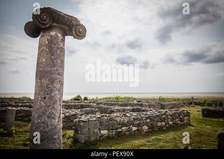 Römische Ruinen von Histria Zitadelle in Dobrogea, Rumänien. Stockfoto