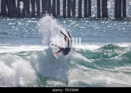 Kanoa Igarashi konkurrieren in der US Open des Surfens 2018 Stockfoto