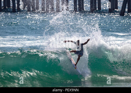 Kanoa Igarashi konkurrieren in der US Open des Surfens 2018 Stockfoto