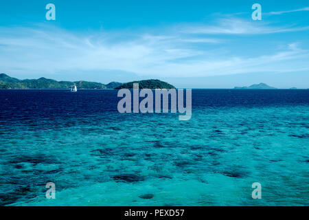 Coron ist die drittgrößte Insel der Calamian Inseln im Norden von Palawan auf den Philippinen. Stockfoto