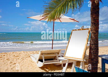 Strand in Brasilien, Bahia, Trancoso Porto Seguro. Stockfoto