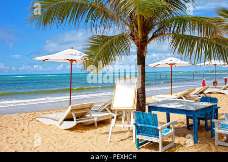 Strand in Brasilien, Bahia, Trancoso Porto Seguro. Stockfoto