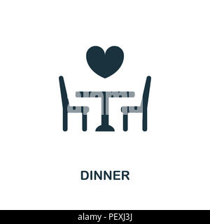 Abendessen kreative Symbol. Einfaches element Abbildung. Abendessen Konzept symbol Design aus Flitterwochen Sammlung. Für mobile und Web Design verwendet werden, Apps Stockfoto