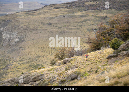 Trail im Torres del Paine Nationalpark, Magallanes region, Chile Stockfoto