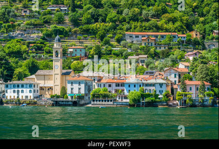 Malerische Anblick in Laglio, Comer See, Lombardei, Italien. Stockfoto