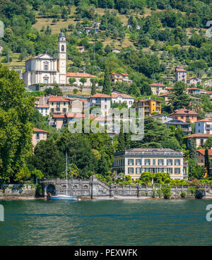 Malerische Anblick in Lenno, schönen Dorf mit Blick auf den Comer See, Lombardei, Italien. Stockfoto