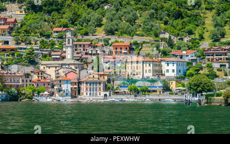 Malerische Anblick in Sala Comacina, Dorf am Comer See, Lombardei, Italien. Stockfoto