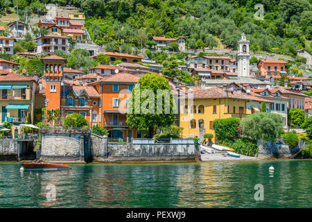 Malerische Anblick in Sala Comacina, Dorf am Comer See, Lombardei, Italien. Stockfoto