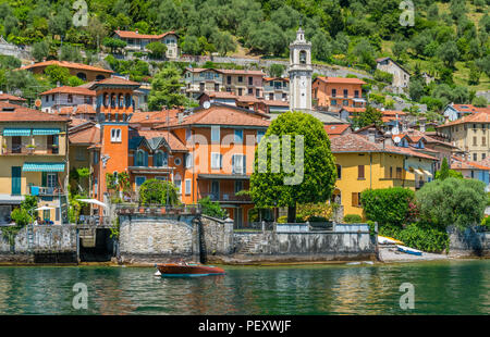 Malerische Anblick in Sala Comacina, Dorf am Comer See, Lombardei, Italien. Stockfoto