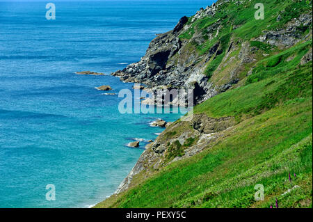 Ein Abschnitt des Südwestens Küstenweg in der Nähe von Hope Cove in South Hams Devon, Großbritannien Stockfoto