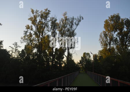 Teius Park in Karansebesch bei Sonnenuntergang Stockfoto